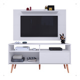 Rack Com Painel Tv 48 Polegadas Nicho Porta Pés Palito Sala