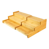 Rack Organizador Pote Bambu Escadinha Porta Temperos Escada
