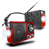 Rádio Bluetooth Retrô Com Lanterna Am Fm Sw Entrada Usb Recarregável Bivolt 