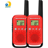 Rádio Comunicador Motorola Talkabout T110br 25km Vermelho E Preto 2 Unidades