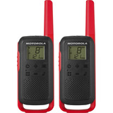 Rádio Comunicador Motorola Talkabout T210br Alcance Até 32k Cor Preto/vermelho (par)