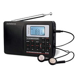 Rádio De Viagem Portátil De Ondas Curtas Tivdio V111 Amfm Estr Black Color