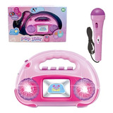 Rádio Musical Interativo Infantil + Microfone Luz Pop Star