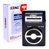Rádio Portátil Am/fm Le-652 Lelong Mini Pilha Fone De Ouvido