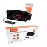 Radio Relógio Despertador Digital Le-672 Fm Usb E Projetor 