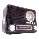 Radio Retro Antigo Bluetooth Am Fm Com Relogio Recarregável
