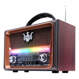 Rádio Retro Vintage Antigo Am Fm Mp3 Lanterna Recarregável