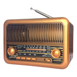 Rádio Retro Vintage Antigo Am Fm Sd Usb Mp3 Bivolt Bluetooth Cor Marrom Voltagem 110v/220v