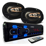 Rádio Som Automotivo + Par Alto Falante Quadriaxial 6x9 Pol