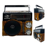 Radio Vintage Retrô Recarregável Am Fm Usb Black Friday Cor Marrom 110v/220v
