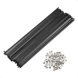 Raio Inox Bike Aro 29 Preto Várias Medidas Jogo 36 Unidades