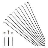 Raio Inox Preto Para Ciclismo 300mm X 2mm Jogo Com 72 Raios