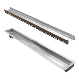 Ralo Linear 80x6cm Oculto Inox Saída Vertical Lateral