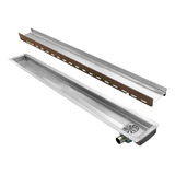 Ralo Linear Oculto Inox 304 80x6 Cm Saída Horizontal Direita