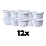 Ramekin Canelado Porcelana 77ml Finger Foods Kit Com 12 Cor Branco