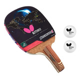 Raquete Butterfly Caneta Profissional Tênis Mesa + 2 Bolas