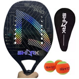 Raquete De Beach Tennis Shark Black Pro 2023 Carbono 3k