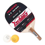 Raquete Ping Pong Caneta Profissional + 2 Bolas Oficiais