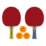 Raquete Tênis De Mesa Pongori (kit Com 2 Raquetes/3 Bolas)
