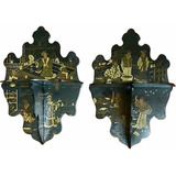 Rdf01911 - Par De Peanhas Orientais - Chinoiserie
