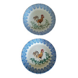 Rdf03084 - Par Pratos Antigos - Galo - Ceramica Portuguesa