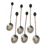 Rdf07639 - Mappin Webb - Cj 6 Colheres Antigas Prata - Cafe