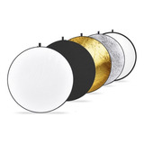 Rebatedor Circular Dobrável 5x1 110cm Fotográfico Com Bolsa