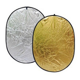 Rebatedor Oval 2x1 100x150 Cm Dourado E Prata 100x150cm Case