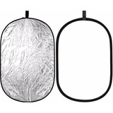 Rebatedor Oval 2x1 90x120 Cm Prata Branco 90x120cm Com Case