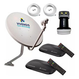 Receptor Digital Vivensis + Antena + Lnbf + Conector + Cabo