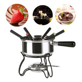Rechaud Para Fondue 10pç Aço Inox Base Metal Inox Wolff