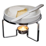 Rechaud Para Queijo Brie Fracalanza Com Faca Em Cerâmica 29c