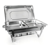 Rechaud Retangular 2 Cubas 1/2 3 L Aço Inox Gourmet Mix