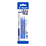 Refil Caneta Pilot Frixion Ball Apaga Com Calor Azul 3unid