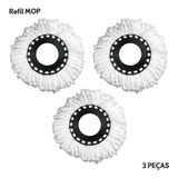Refil Mop Giratório - Universal - Kit Com 3 Unidades - Nybc Cor Branco