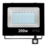 Refletor 200w Sensor Presença E Fotocélula Aaatop Holofote Cor Da Carcaça Preto Cor Da Luz Branco-frio 110v/220v