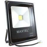 Refletor Led Maxtel Refletor Led 30w Com Luz Branco-frio E Carcaça Preto 85v/265v