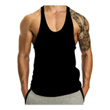 Regata Super Cavada Camiseta Preta Lisa Musculação Treino