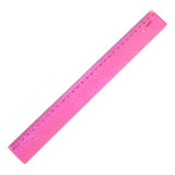 Régua Escolar 30cm Glitter Rosa New Line Brilhante Waleu