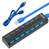 Régua Hub Usb 3.0 Varias Entradas 7 Portas Usb Mouse Teclado