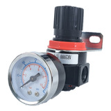 Regulador De Pressão Rosca 1/4'' Pol. C/ Manômetro E Suporte