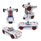 Relâmpago Mcqueen Carrinho Transforma Robô Brinquedo Carros Cor Branco Personagem Policia Macqqueen