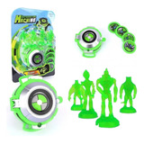 Relógio Ben 10 Lançador Luzes E Som 4 Bonecos Omnitrix Ben10