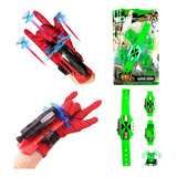 Relógio Ben10 Omnitrix C/ Luva Homem Aranha Dardos E Aliens