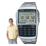 Relógio Casio Digital Data Bank Calculadora Prata Dbc-32d-1a
