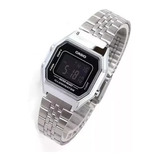 Relógio Casio Feminino Vintage Prata La680wa-1bdf Cor Da Correia Prateado