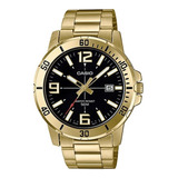 Relógio Casio Masculino Collection Dourado Mtp-vd01g-1bvudf Cor Do Fundo Preto