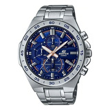 Relógio Casio Masculino Edifice Cronógrafo Efr-564d-2avudf Cor Da Correia Prateado Cor Do Bisel Prateado Cor Do Fundo Azul