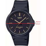 Relogio Casio Mw-240-1e2v Preto Tracos Dourados Classico Masculino