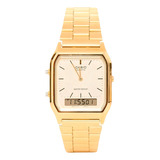 Relógio Casio Unissex Vintage Anadigi Dourado Aq-230ga-9dmq